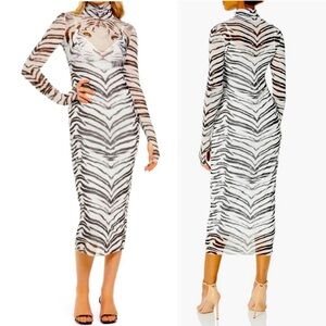 AFRM Shailene Sheer Mesh Dress with White Slip Size M